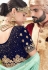 Navy blue velvet wedding lehenga